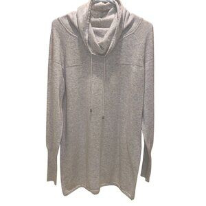DAKINI Cowl Neck Tunic Sweater Heather Oatmeal Size L